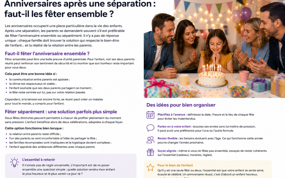 Anniversaires après une séparation : faut-il les fêter ensemble ?